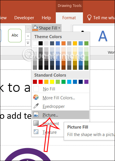 Tạo nền cho shape trong PowerPoint