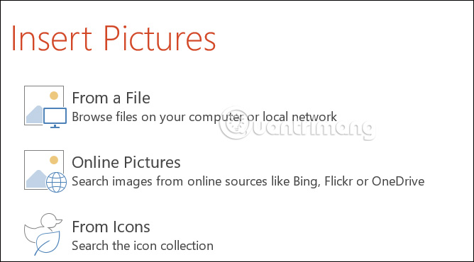 Chọn vị trí hình nền trong PowerPoint