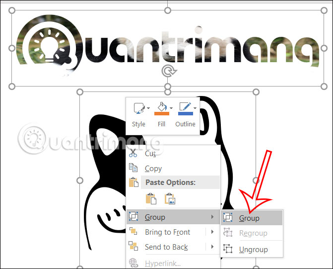Nhóm 2 ảnh SVG trong PowerPoint
