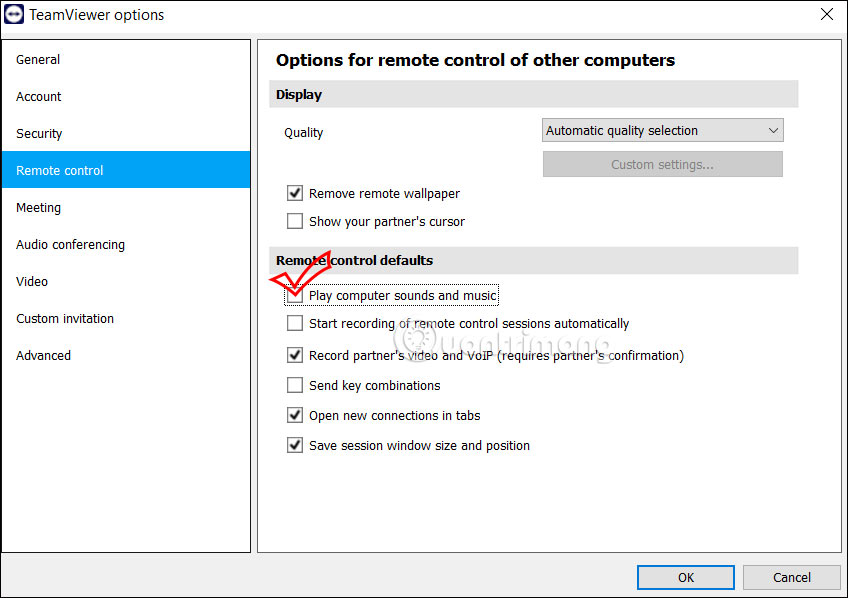 Chia sẻ âm thanh và nhạc trên TeamViewer