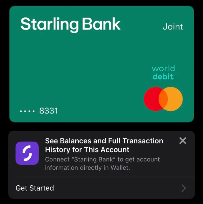 iOS 17.1 cũng cho phép hỗ trợ xem số dư thẻ tín dụng và tài khoản ngân hàng cho ứng dụng Wallet