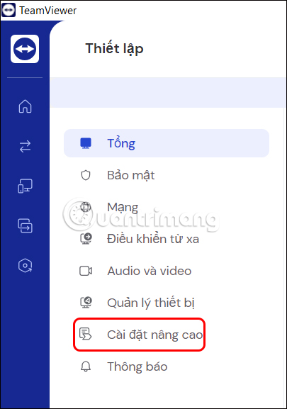 Cài đặt nâng cao TeamViewer