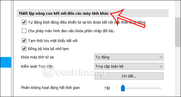 Thiết lập nâng cao kết nối đến các máy tính khác qua Teamviewer