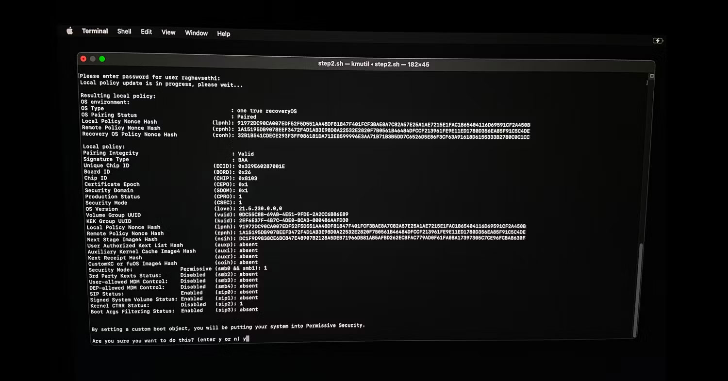 Trang cài đặt cuối cùng của Asahi Linux đang mở