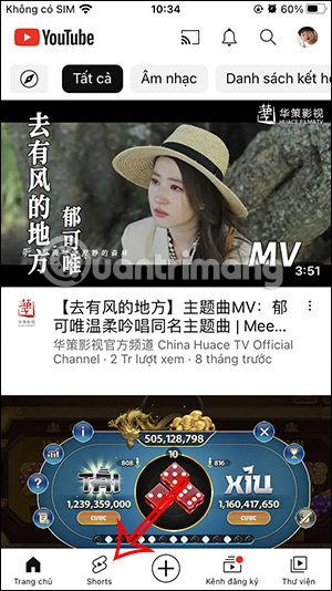 Truy cập YouTube Shorts
