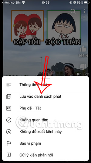Lưu video YouTube Shorts vào playlist