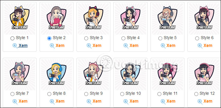 Chọn mẫu logo mascot nữ game thủ