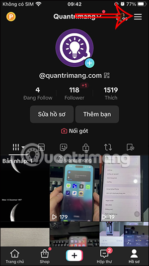 Tùy chỉnh tài khoản TikTok