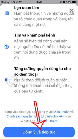 Thông tin về kênh WhatsApp