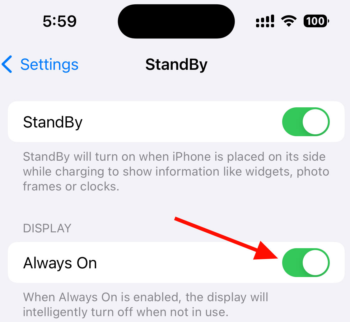 Chế độ Standby iPhone luôn bật