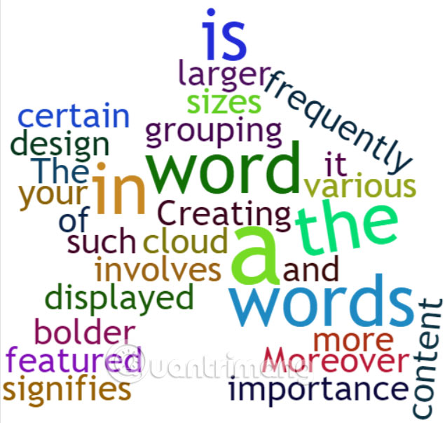 Đổi kiểu dáng chữ Word Cloud