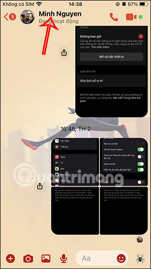 Thông tin tài khoản Messenger