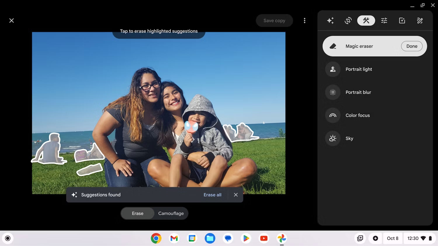 Công cụ Magic Eraser trên Chromebook Plus