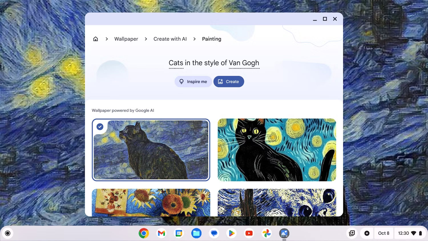Hình nền máy tính được tạo bằng AI trên Google Chromebook Plus