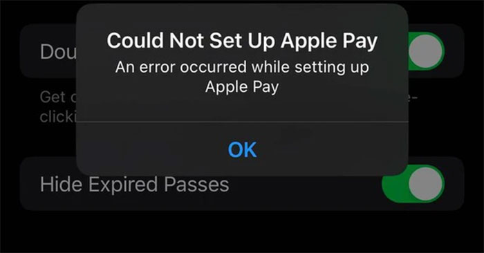 Không thể thiết lập Apple Pay