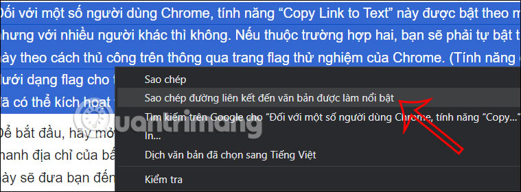 Sao chép nội dung thành link trên Chrome