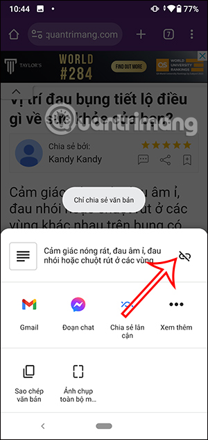 Văn bản chia sẻ dưới dạng link