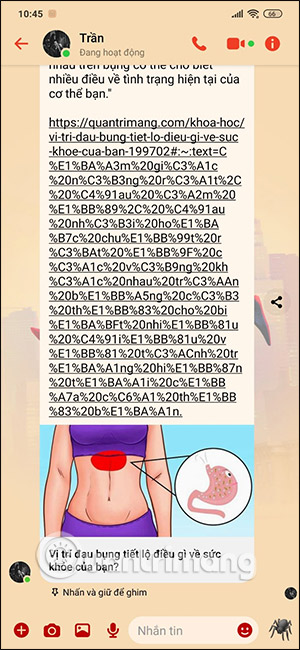 Link văn bản trên Chrome