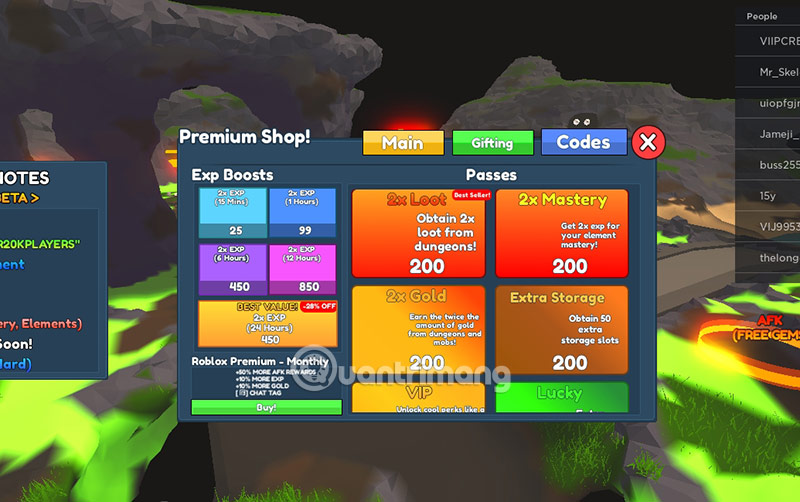 elementals dungeons giftcode