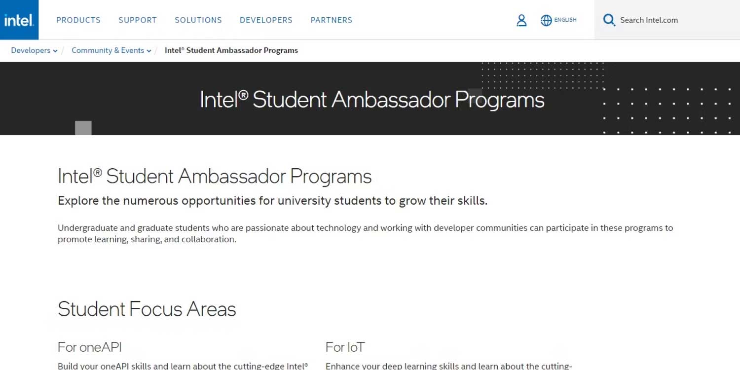 Intel Student Ambassador Programs