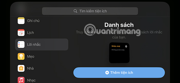 Chọn widget StandBy iPhone