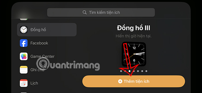 Thêm tiện ích widget StandBy iPhone