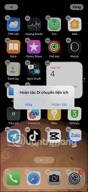 Lắc để hoàn tác trên iPhone 