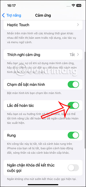 Lắc để hoàn tác trên iPhone