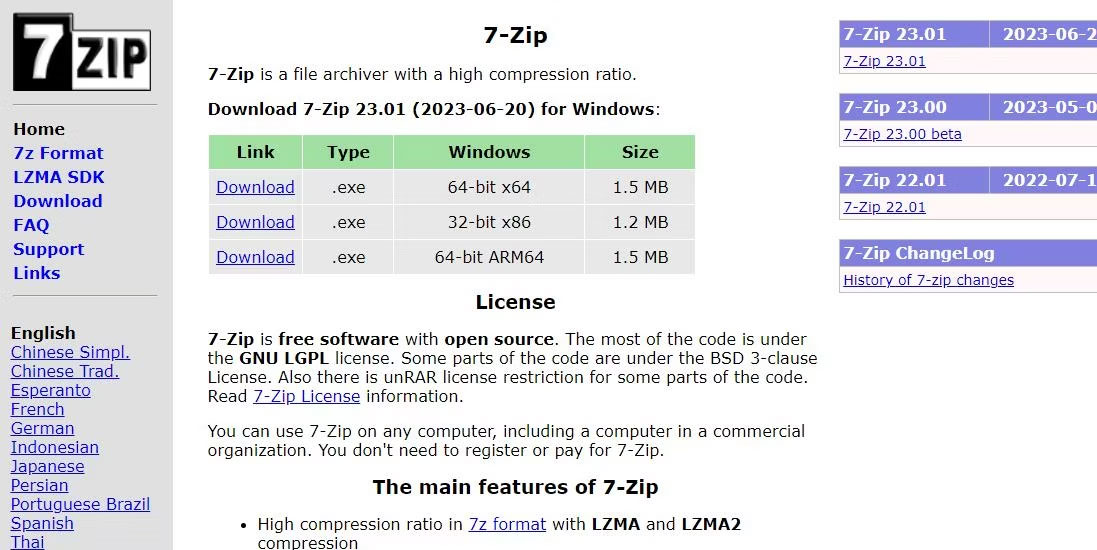 Tải phần mềm 7-Zip