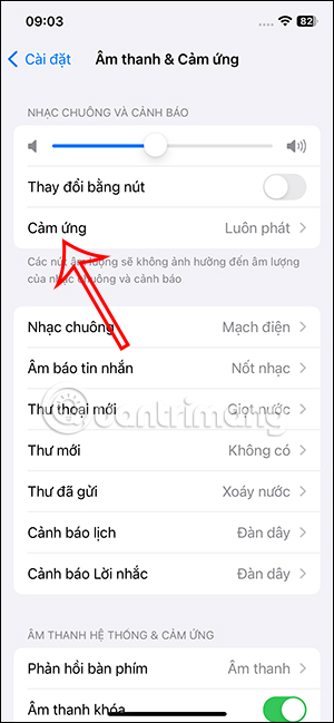 Chỉnh rung trên iOS 17