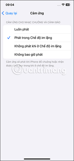Dùng rung chế độ im lặng trên iPhone