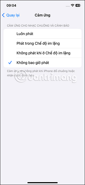 Tắt rung hoàn toàn trên iPhone