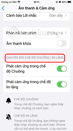 2 tùy chỉnh rung trên iPhone