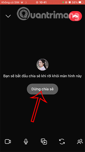 Dừng chia sẻ màn hình gọi video Instagram