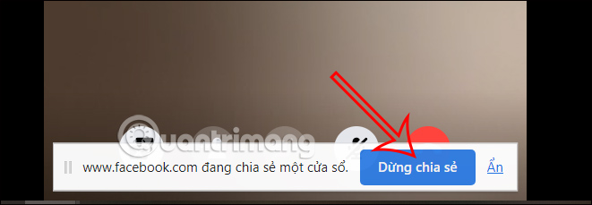 Stop sharing sharing screen on Messenger PC