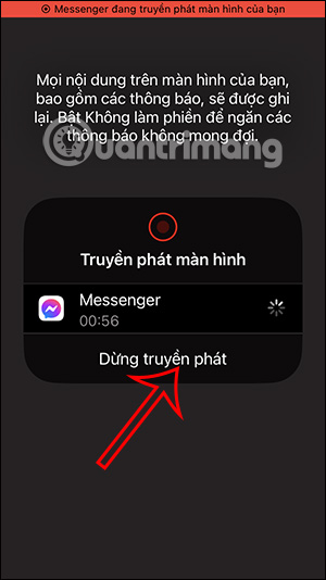 Stop transmitting Messenger screen