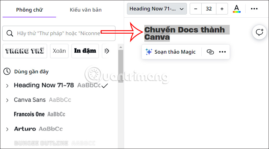 Chỉnh định dạng cho nội dung 