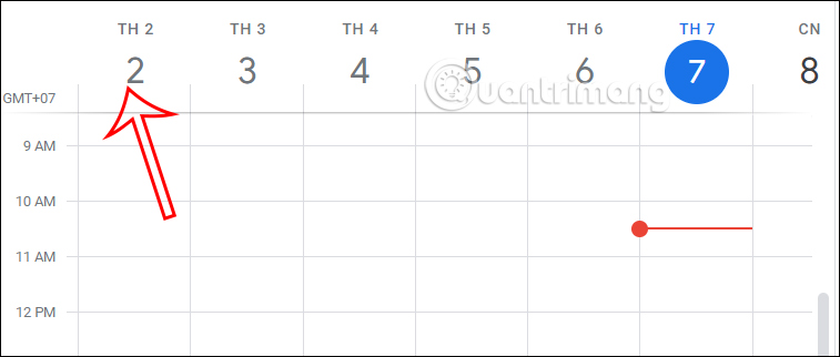 Giao diện Google Calendar đổi ngày đầu tuần