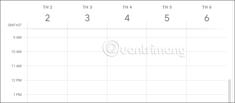 Google Calendar chỉ hiển thị ngày làm việc
