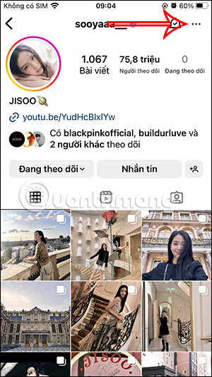 Tùy chọn tài khoản Instagram người khác