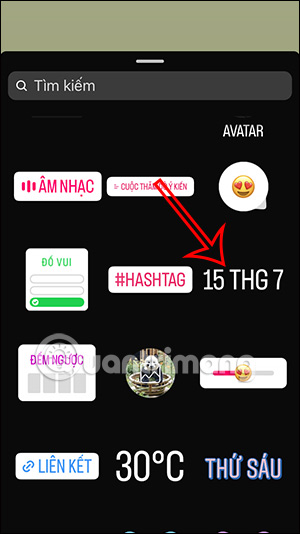 Sticker ngày cho Instagram Story