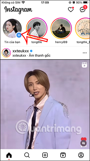 Giao diện Instagram
