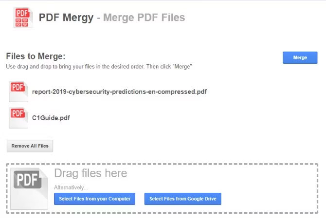 Hợp nhất hai file PDF lại với nhau bằng PDF Mergy