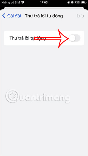 Bật trả lời email tự động