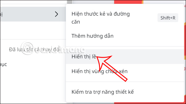 Hiển thị lề trong Canva