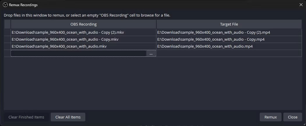 Các file được chuyển đổi tương ứng