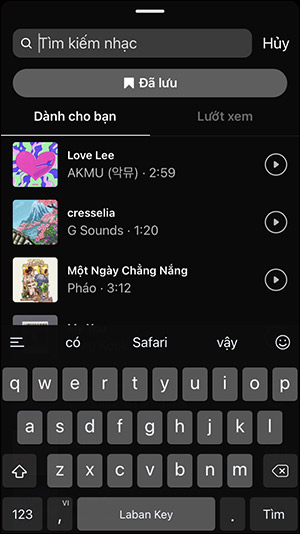 Chèn bài hát cho ảnh trên Instagram