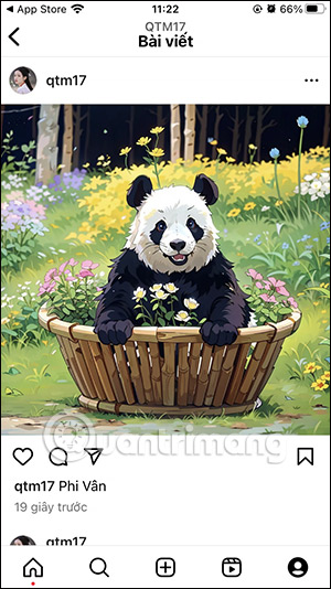 Đăng bài lên tài khoản Instagram thứ nhất