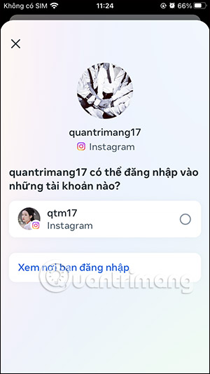 Hủy đăng nhập giữa 2 tài khoản Instagram