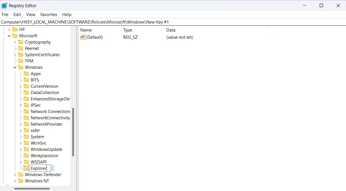 Cách xóa phần Recommended của menu Start trong Windows 11 3 Key Explorer trong Registry Editor